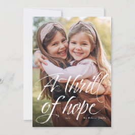 Tarjeta de Navidad religiosa con emoción de espera