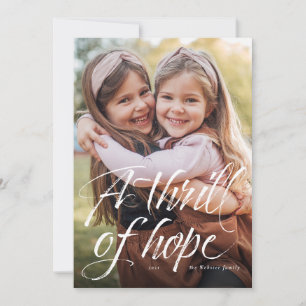 Tarjeta de Navidad religiosa con emoción de espera