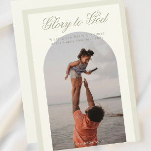 Tarjeta de Navidad religiosa con foto de felicitac