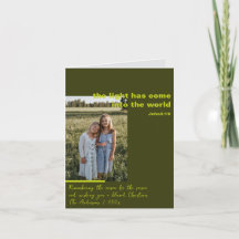 Tarjeta de Navidad religiosa con foto doblada