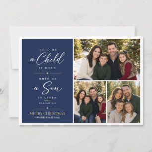 Tarjeta de Navidad religiosa con foto Un niño no