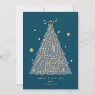Tarjeta de Navidad religiosa con letra a pincel
