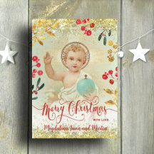 Tarjeta de Navidad religiosa de Baby Jesus
