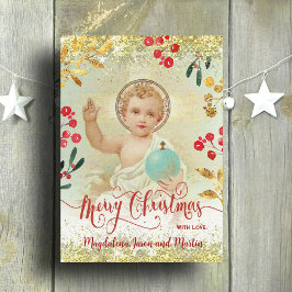 Tarjeta de Navidad religiosa de Baby Jesus