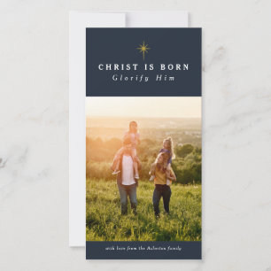 Tarjeta de Navidad religiosa de Cristo nacido