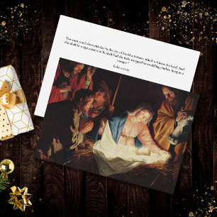 Tarjeta de Navidad religiosa de escena de Nativida