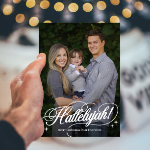 Tarjeta de Navidad religiosa de Hallelujah
