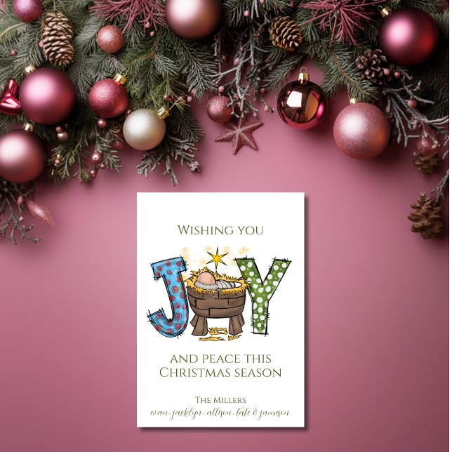 Tarjeta de Navidad religiosa de la Natividad con a (Subido por el creador)
