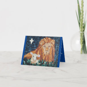 Tarjeta de Navidad Religiosa de León y Cordero
