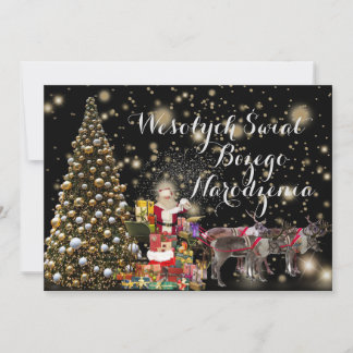 Tarjeta de Navidad religiosa en polaco: Wesołych ś