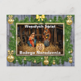 Tarjeta de Navidad religiosa en polaco: Wesołych ś