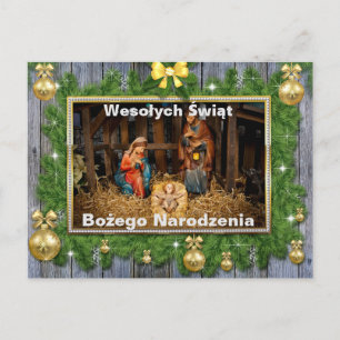 Tarjeta de Navidad religiosa en polaco: Wesołych ś