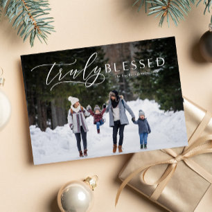 Tarjeta de Navidad religiosa verdaderamente bendit