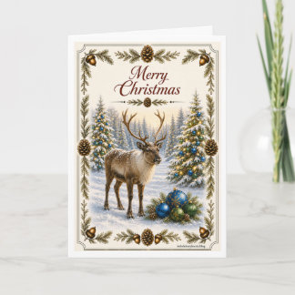Tarjeta de Navidad - Reno y Luces