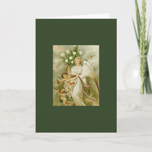 Tarjeta de Navidad RETRA del ÁNGEL