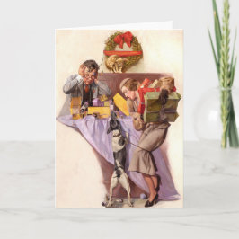 Tarjeta de Navidad retra del vintage