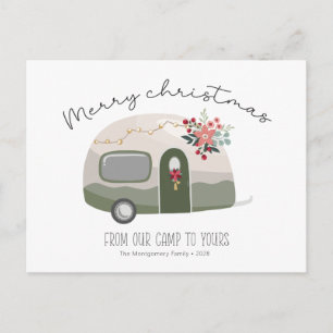 Tarjeta de Navidad Retro Country Camper 