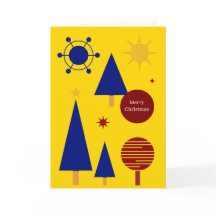 Tarjeta de Navidad Retro de mediados de siglo con