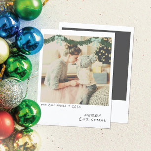Tarjeta de Navidad Retro - Guirnalda Verde y Azul