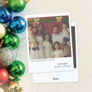 Tarjeta de Navidad Retro - Guirnalda Verde y Dorad