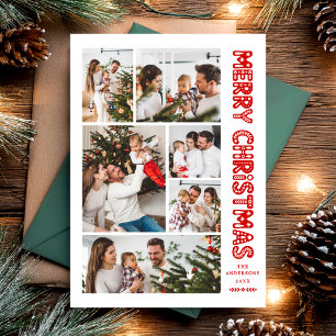 Tarjeta de Navidad Retro Merry moderno