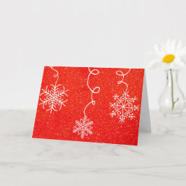 Tarjeta de Navidad Retro Roja y Blanca Caprichosa
