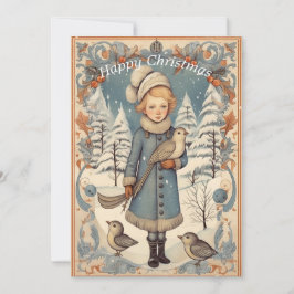 Tarjeta de Navidad Retro Vintage. Personalice su