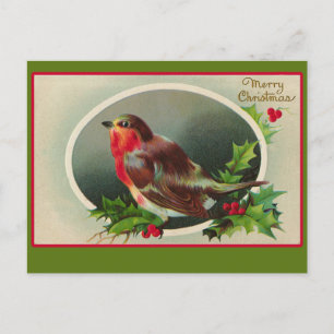 Tarjeta de Navidad Robin Redmama Vintage