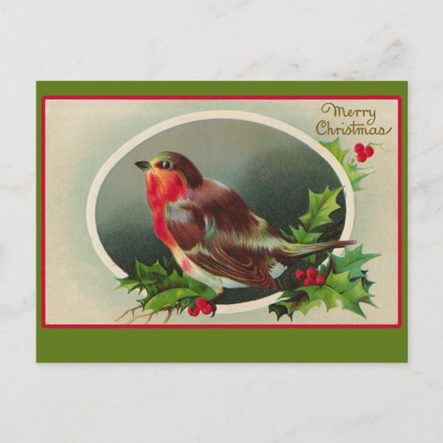 Tarjeta de Navidad Robin Redmama Vintage (Anverso)