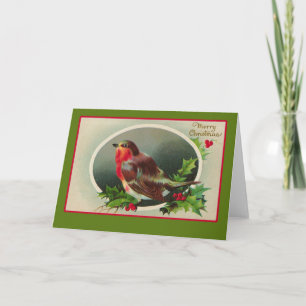 Tarjeta de Navidad Robin Redmama Vintage