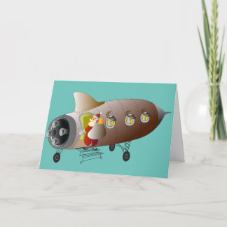 Tarjeta de Navidad Rocket Santa