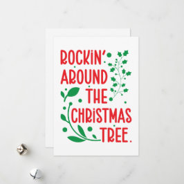 Tarjeta de Navidad Rockin 'Around The Christmas Tr