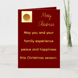 Tarjeta de Navidad Roja con Dorado