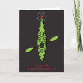 Tarjeta de Navidad roja de la nariz del kajak