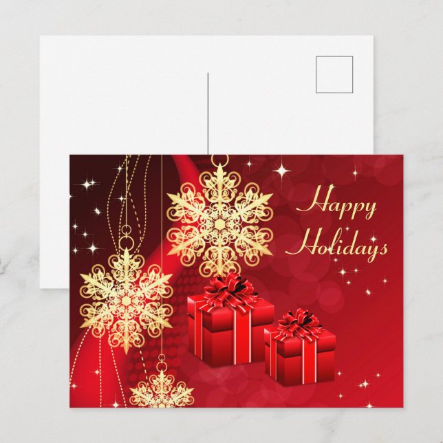 Tarjeta de Navidad Roja de Navidad (Anverso / Reverso)
