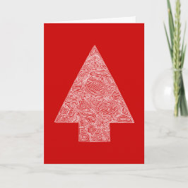 Tarjeta de Navidad roja del árbol