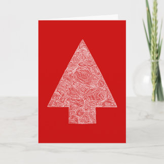 Tarjeta de Navidad roja del árbol