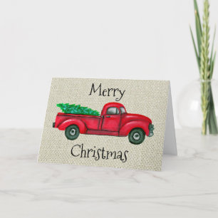Tarjeta de Navidad roja del árbol de navidad del