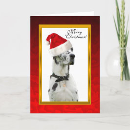 Tarjeta de Navidad roja del perro de Dalmation