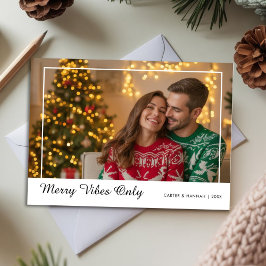 Tarjeta de Navidad romántica con vibraciones alegr