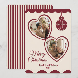 Tarjeta de Navidad Romántica en Color Marrón para
