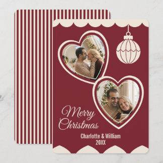 Tarjeta de Navidad Romántica Marrón Personalizada