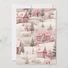 Tarjeta de Navidad rosa
