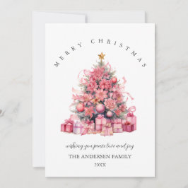 Tarjeta de Navidad Rosa