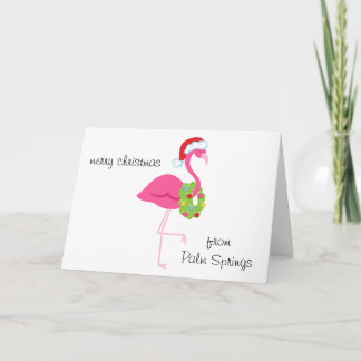 Tarjeta de Navidad rosada personalizada de Santa