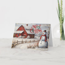 Tarjeta de Navidad Rústica de Granja