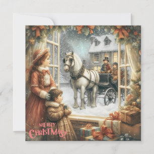 Tarjeta de Navidad Rústica Victoriana