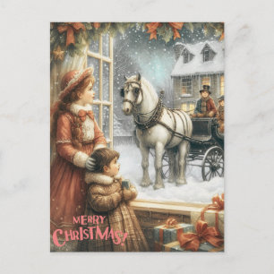 Tarjeta de Navidad Rústica Victoriana