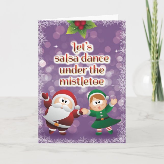 Tarjeta de navidad Salsa Mistletoe (Anverso)