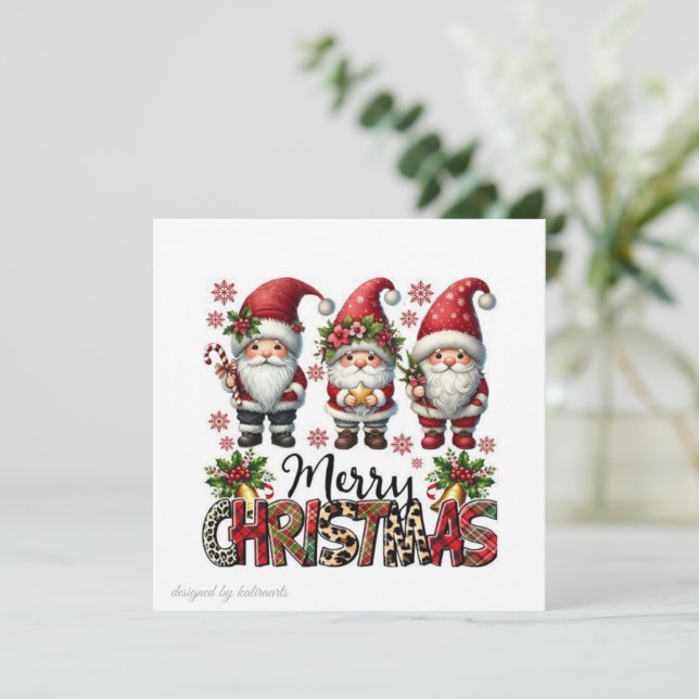 Tarjeta de Navidad | Saludo Festivo de Fiesta (Anverso de pie)